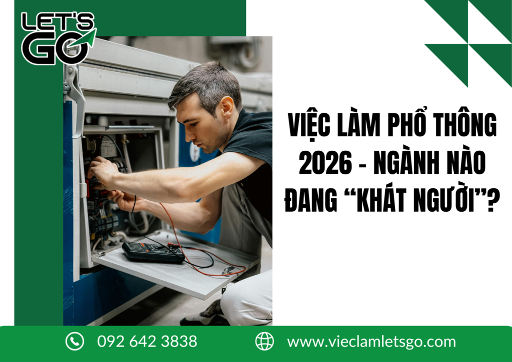 VIỆC LÀM PHỔ THÔNG 2026 – NGÀNH NÀO ĐANG “KHÁT NGƯỜI”?