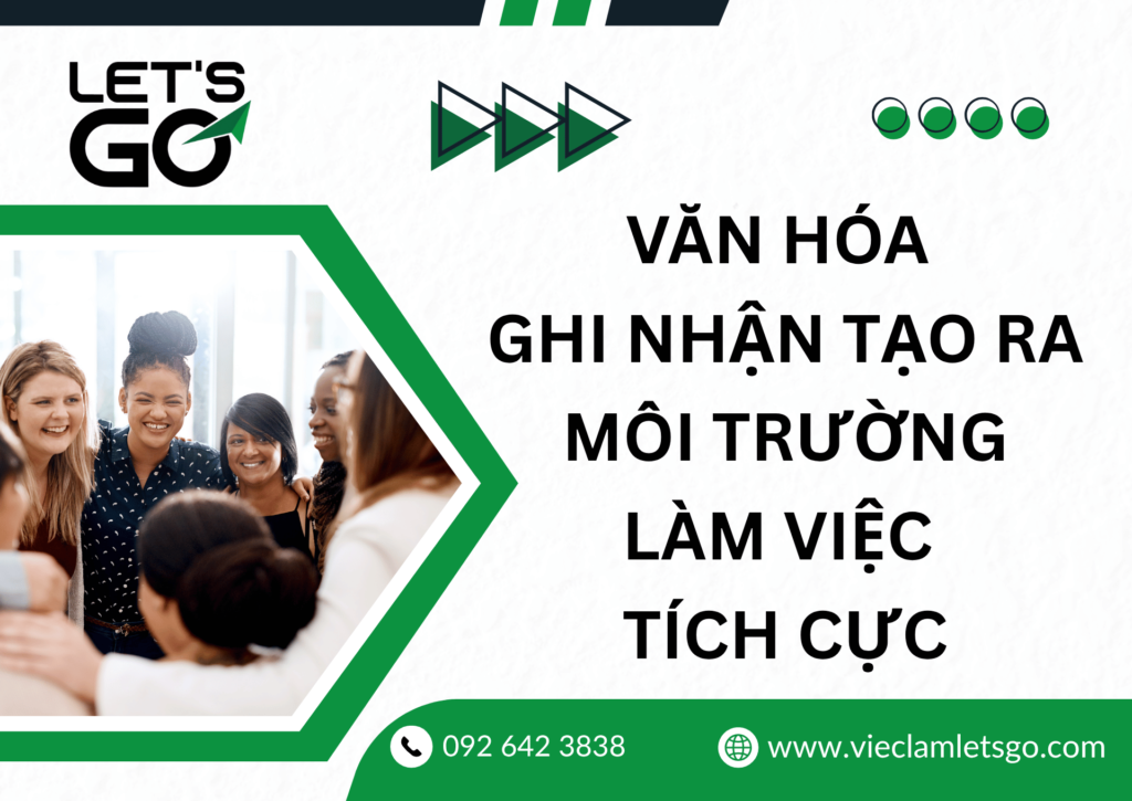 Văn hóa ghi nhận tạo ra môi trường làm việc
tích cực