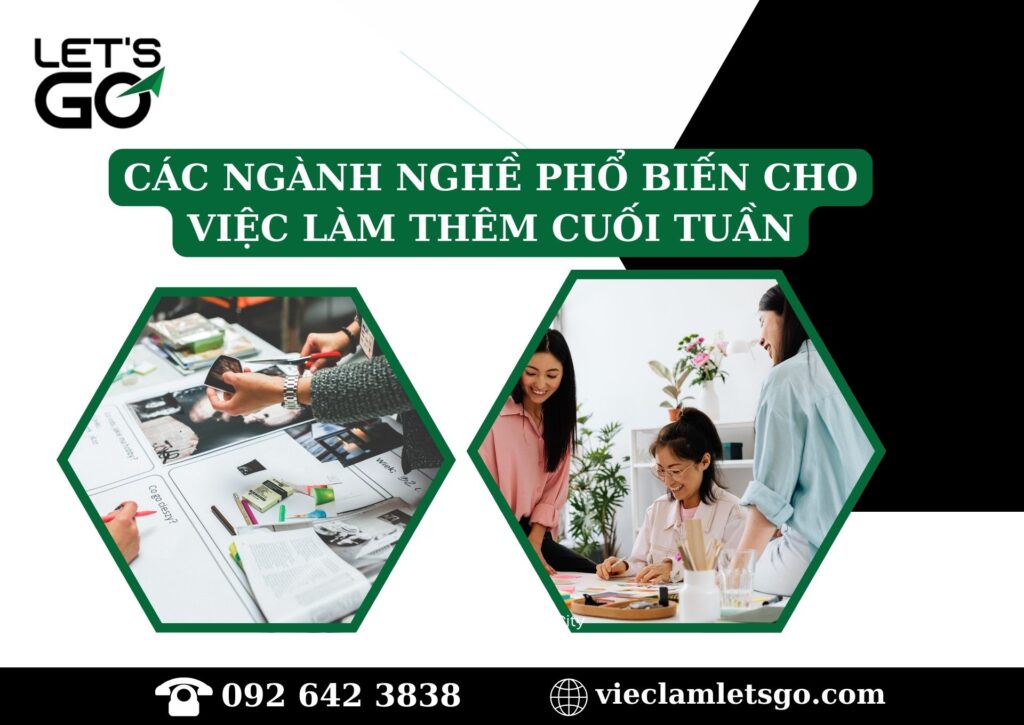 Các ngành nghề phổ biến cho việc làm thêm cuối tuần