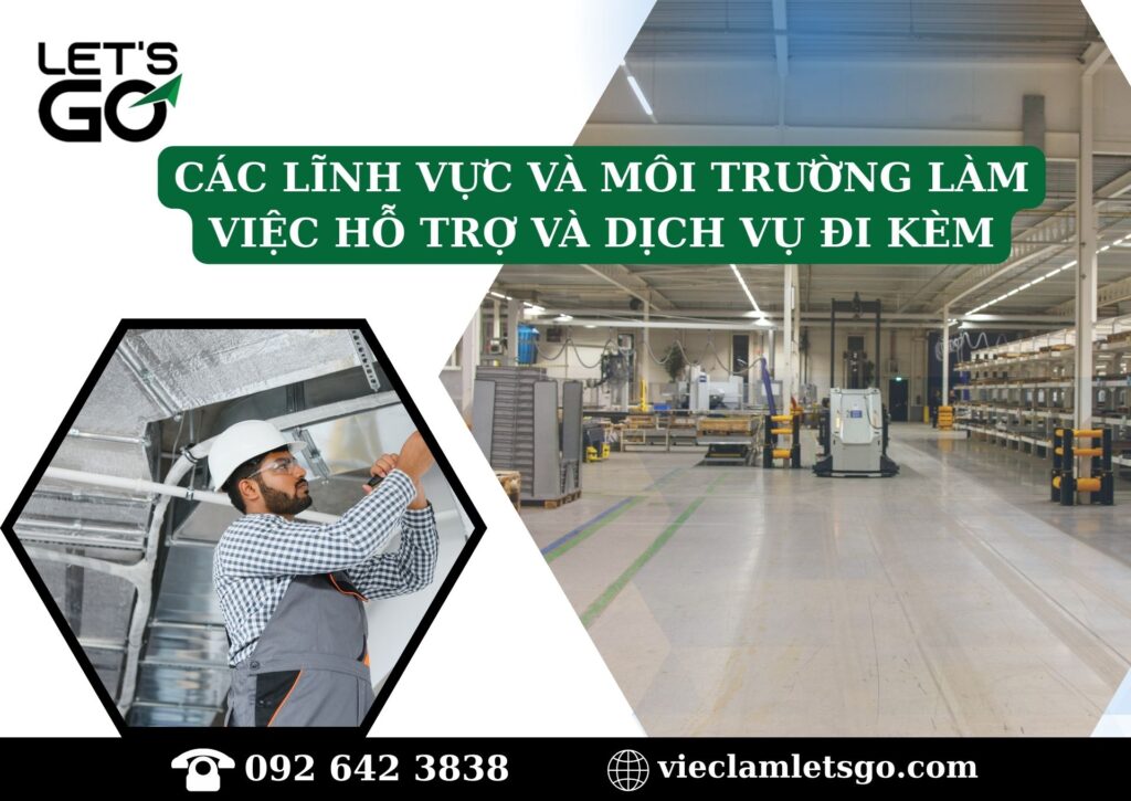 Các lĩnh vực và môi trường làm việc hỗ trợ và dịch vụ đi kèm